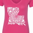 thumbnail image 4 of Inktastic Louisiana Silhouette Mandala Women's V-Neck T-Shirt, 4 of 5