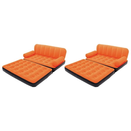 10027 Multi-Max Air Couch with Sidewinder AC Air Pump, Orange (2 Pack) (Best Way To Clean Sofa)