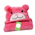 thumbnail image 2 of Manta con capucha para niños, suave y acogedora, de terciopelo coral, con forma de animal, para bebés y niños, con diseño de oso rosa y rojo., 2 of 12