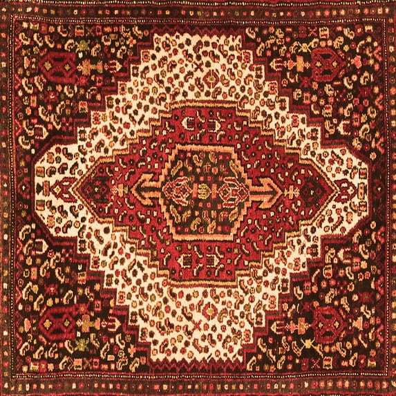 Ahgly Company Indoor Square Persian Orange Traditional Area Rugs, 7' Square