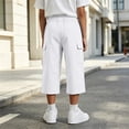 thumbnail image 6 of Maean Boys Capris Pants Sweatpants Wide Leg Elastic Waist Casual Loose Cargo Pant with Pockets, 6 of 7