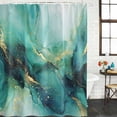 thumbnail image 2 of Turquoise Marble Shower Curtain, Waterproof Shower Curtains for Bathroom, Ink Painting Modern Abstract Aesthetics Washable Fabric Bathtub Curtain Set Bath Decor with 12 Hooks Extra Long 72"x96", 2 of 8