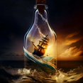 thumbnail image 1 of Diamond Painting - Ship in glass, 1 of 4