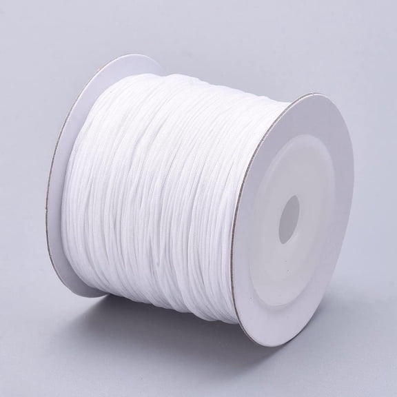 142 Yards Nylon Cord 0.6mm Diameter White Jewelry Making Thread Cord for Jewelry Beading Knotting Braiding