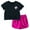 Black / magenta, variant on Barbie Crop Top T-Shirt and Shorts Outfit Set Toddler to Big Kid