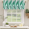 thumbnail image 3 of 2 Pack Valances for Windows, Green White Moire Window Valances for Living Room/Bedroom/Bathroom, Modern Abstract Art Light Filtering Kitchen Curtain Valance Window Treatment 54"W x18" L, 3 of 9