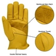 thumbnail image 4 of Work Gloves Cowhide Leather Gloves Reinforced Durable Construction, Hand Tools, Driving, Forest, Gardening Work Safety Gloves Yellow-M, 4 of 9