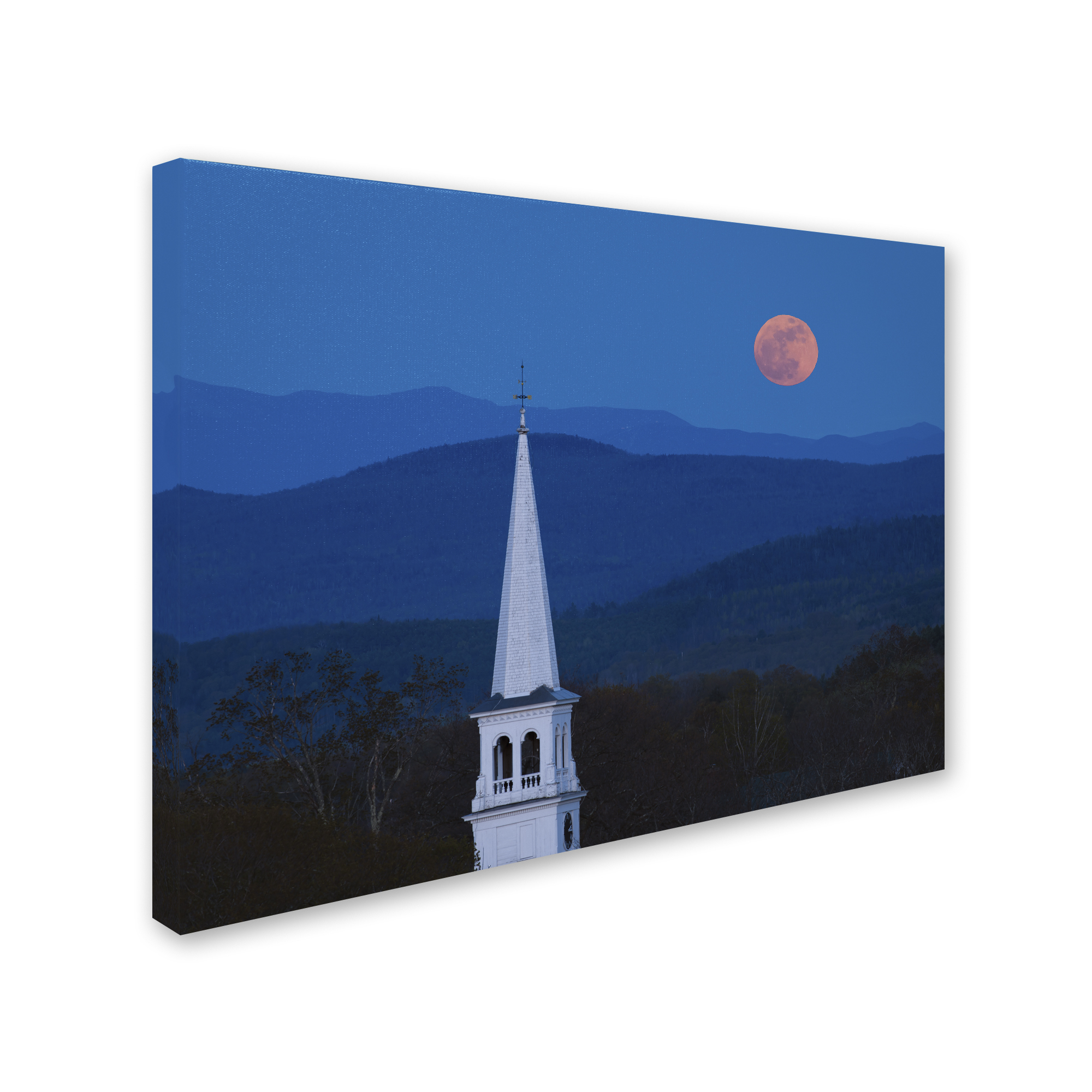 Trademark Fine Art "Moon over Vermont" Canvas Art by Michael Blanchette Photography