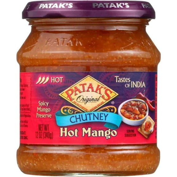 Patak's Mango Hot Chutney 12 oz (Pack of 6)
