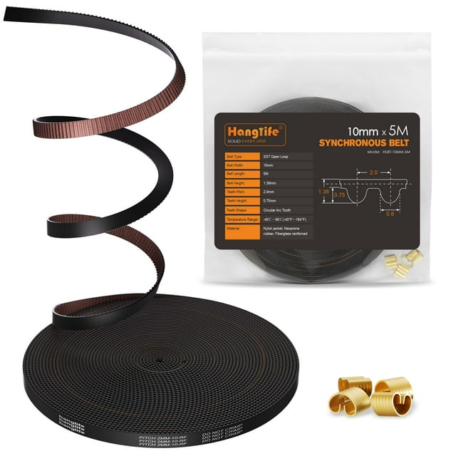 Impresora 3D HANGLIFE GT2 con correa de distribución abierta sincrónica de 10 mm x 5 m