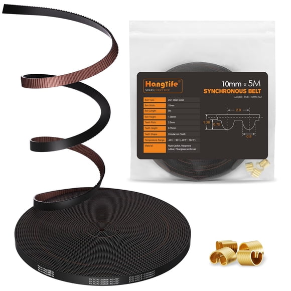 Impresora 3D HANGLIFE GT2 con correa de distribución abierta sincrónica de 10 mm x 5 m