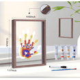 thumbnail image 4 of Family handprint kit, DIY craft souvenir wooden frame, endless gift set, non-toxic paint, transparent paper (walnut wood), 4 of 7