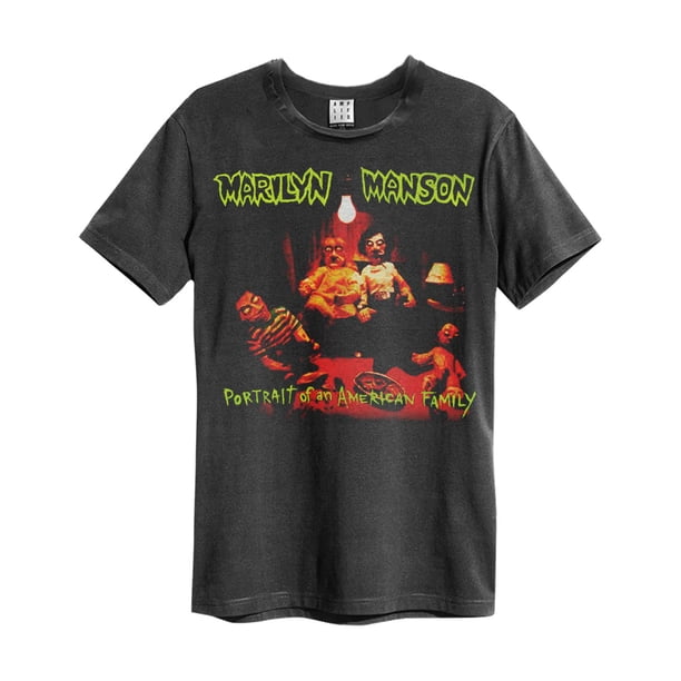 Amplified - Camiseta Portrait of an American Family Marilyn Manson para Adultos Unisex (Carbón)