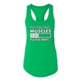 thumbnail image 2 of Wild Bobby Installing Muscles Please Wait Gym/Workout Women Racerback Tank Top, Kelly, Medium, 2 of 5