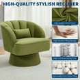 thumbnail image 3 of QinaQin Sillón barrel giratorio 360°, tapizado y acolchado con respaldo acanalado, ideal para sala, recámara, oficina o rincón de lectura, 3 of 8