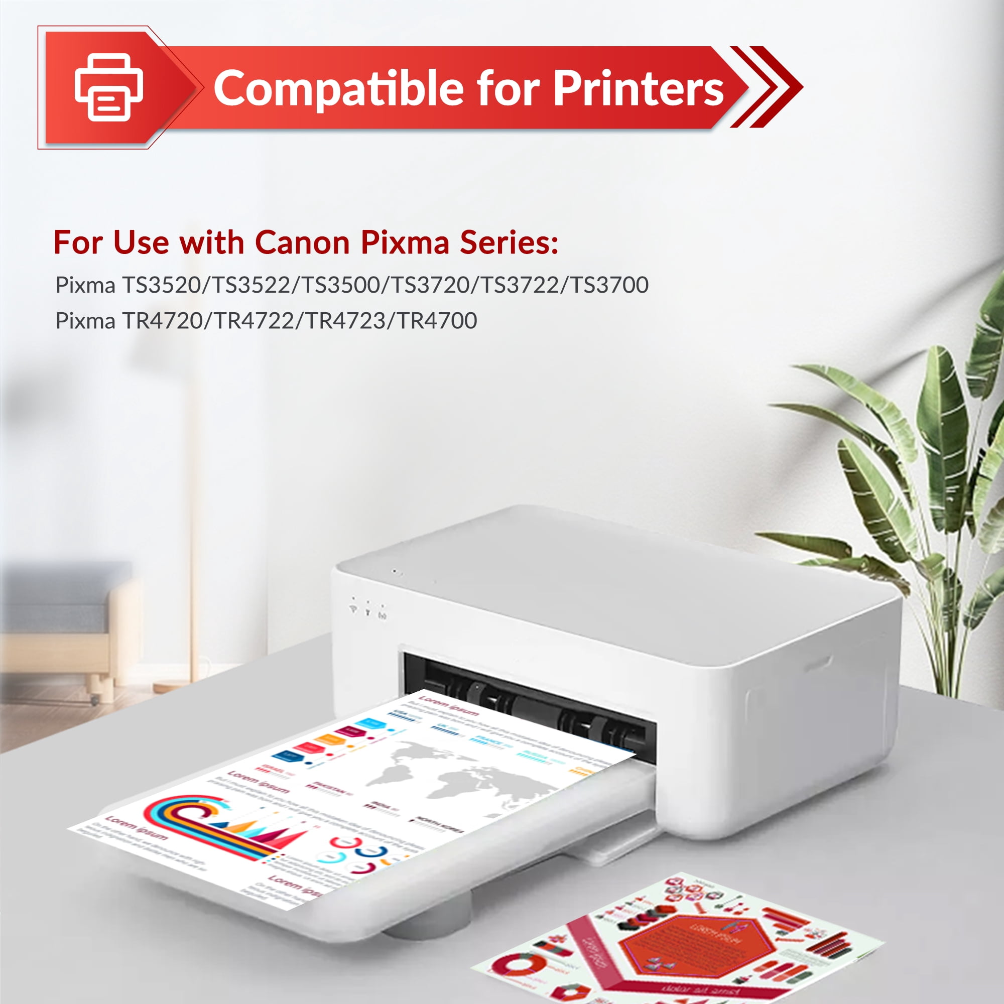 275XL Ink Cartridges Compatible for Canon Ink 275 and 276 for Pixma TS3522 TS3520 Pixma TS3500 TR4722 Pixma TR4720 TR4700 Black, Tri-Color