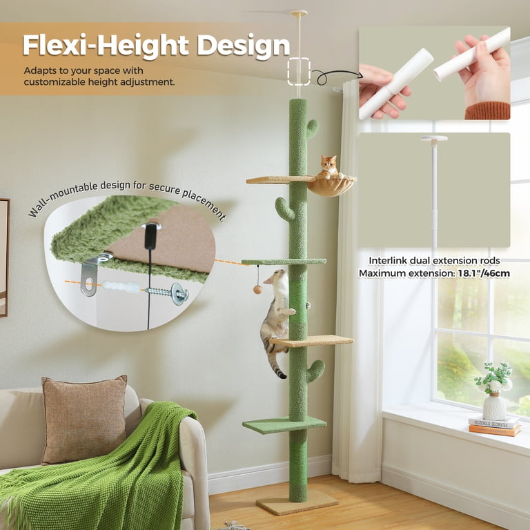 Pawz Road Tall Cactus Cat Tree, Floor-to-Ceiling photo 7