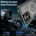 thumbnail image 5 of SPORTLINK Magnetic Case for iPhone 14 Pro Max Compatible with MagSafe IP68 Waterproof Full Body Heavy Duty Military Shockproof Dropproof 360 Sealed Rugged Cover - Black, 5 of 7