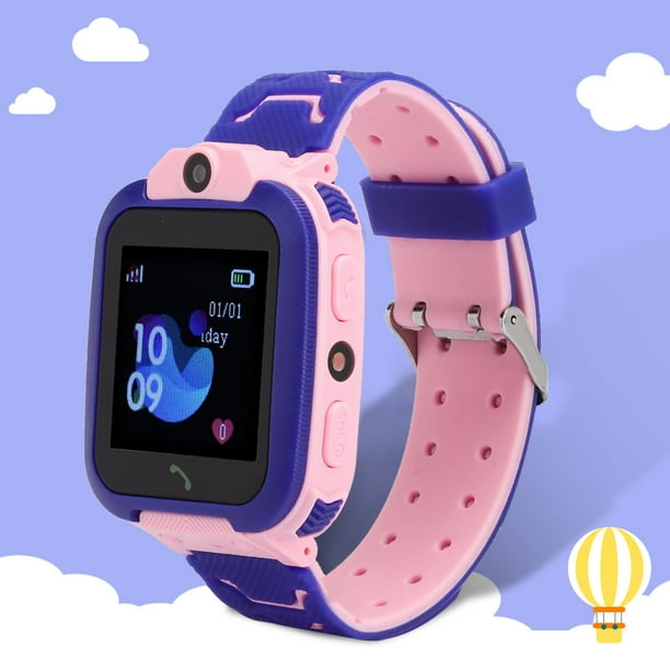 Ymiko Children Watch Phone Watches Smart Watch One Touch Lbs Positioning Waterproof For Daily Use Pink