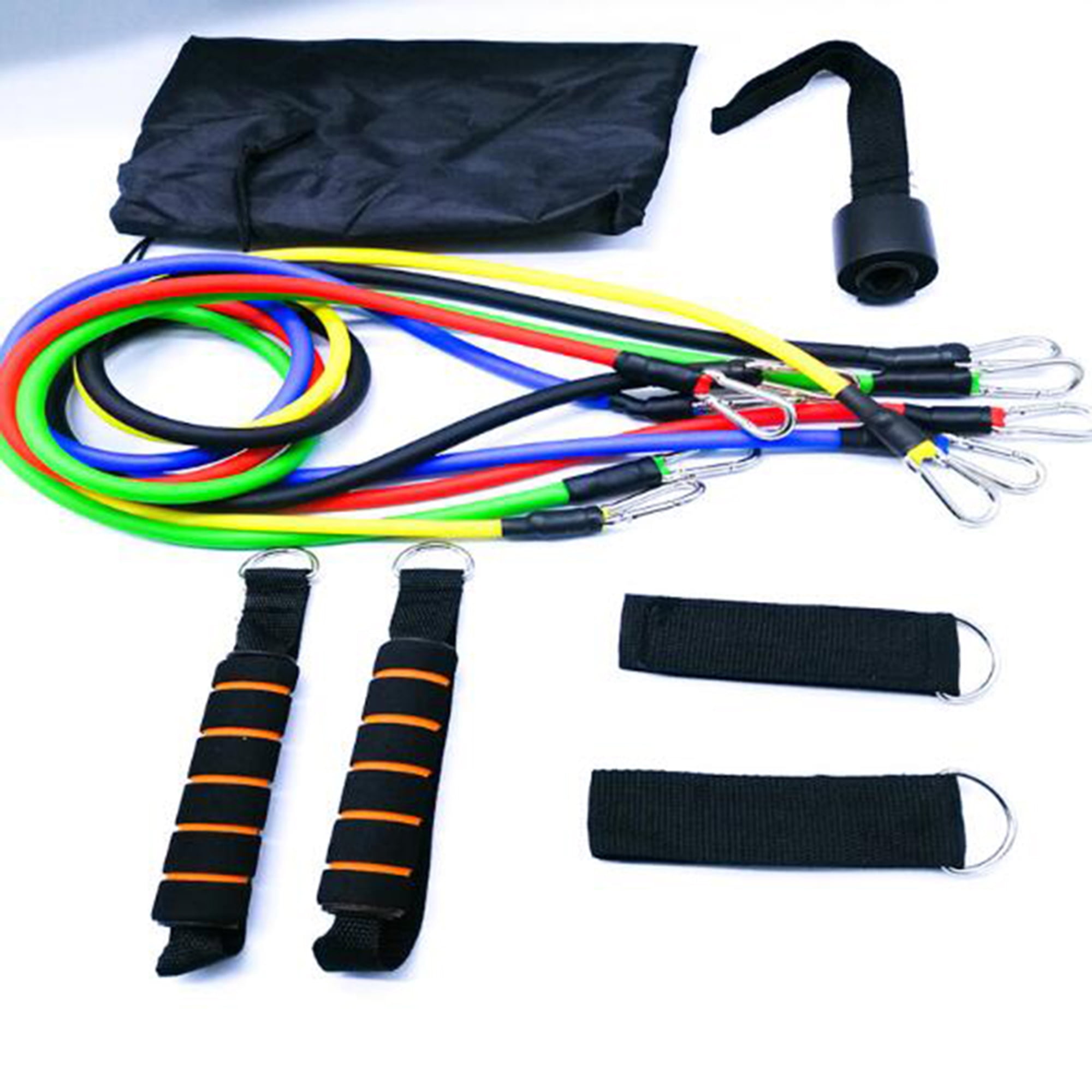 Exercise Resistance Bands Set Stretch Training Band Set with Door Anchor Physical Therapy Keep Fit Exercise Bands with Handles Ankle Straps and Carry Bag