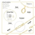 thumbnail image 4 of BEBERLINI Women Letter O CZ Charm Anklet 14K Gold Filled Figaro Chain Bracelet Jewelry, 4 of 9