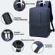 thumbnail image 4 of Mochila para portátil, multifuncional, de gran capacidad y resistente, fabricada en tela para uso escolar, universitario, laboral y de viaje. Compatible con portátiles de 15,6 pulgadas y, 4 of 7