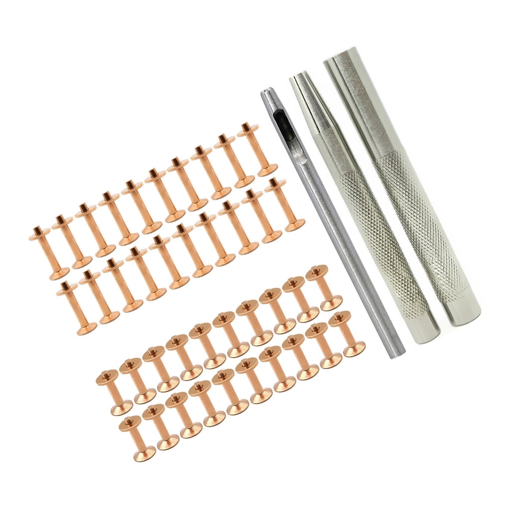 40 Sets Rivets and Burrs with 3.5 Rivet Punch Tool and Install Setting Tool for Leather Belt, Wallets, Handbags, Rope