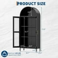 thumbnail image 6 of Garvee Arch Cabinet with Glass Door, 72.8" Large Arched Display Cabinet W/Adjustable Shelves for Kitchen Pantry, Living Room, Black, 6 of 6