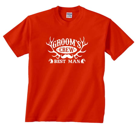 Groom's Crew Best Man Antlers Wedding T-Shirt (Best Man Outfit Wedding)