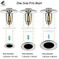 thumbnail image 2 of PULLIMORE 5 Pcs Stainless Steel Sink Plug Drain Filter Universal Core Bounce Pop Up Sink Stoppers for 1.02 - 1.96 in Drain Holes, 2 of 7