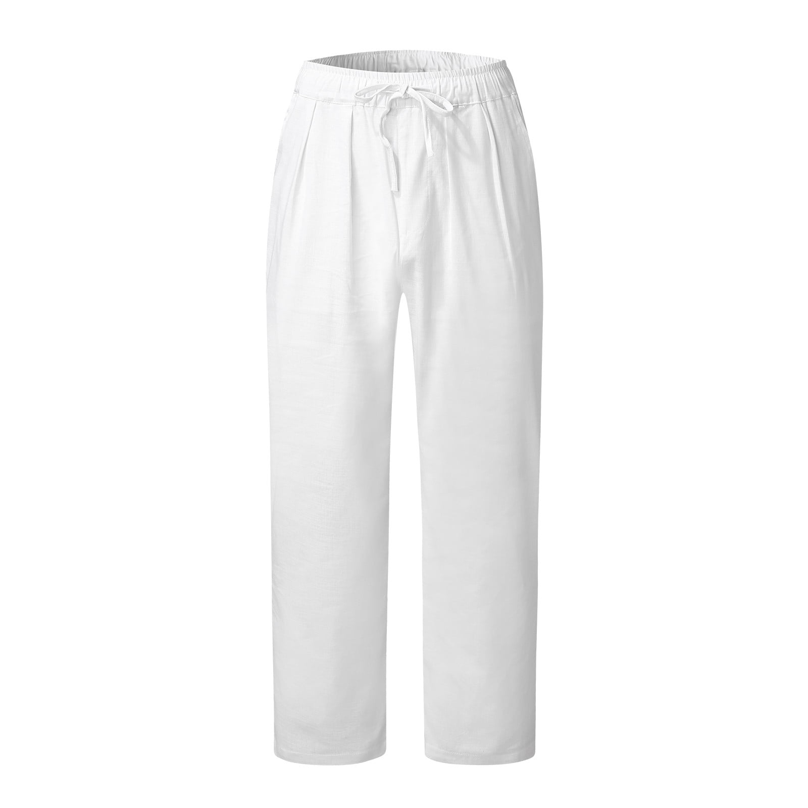 Gubotare Mens Sweatpants With Pockets Casual Home Pants Waist Loose Cotton  Men's Pants (White, XXXL) 