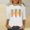 thumbnail image 2 of Hauts pour Femmes Printemps/été 2025 Imprimé de Pâques Manches 3/4 Col Rond Haut/chemise Blouses pour Femmes, 2 of 6