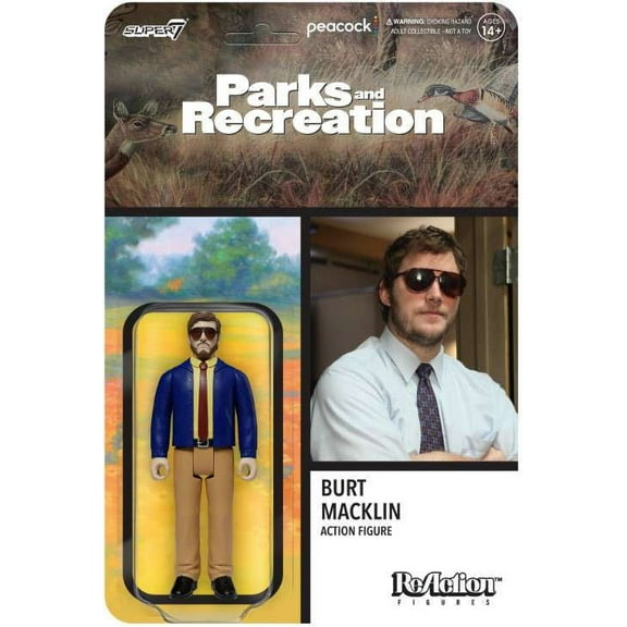 Super7 Parks and Recreation Andy Dwyer Burt Macklin 3.75 in Reaction Figure