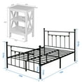 thumbnail image 5 of 3 Piece Full Size Bedroom Sets Black Metal Bed Frame and 2 White Nightstands, 5 of 10