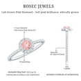 thumbnail image 5 of Rosec Jewels IGI Certified Lab Grown Pink White Diamond Engagement Ring 1 Carat - Fancy Pink Color and VS1 Clarity Pink Diamond, 925 Sterling Silver, US 4.00, 5 of 8