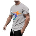 thumbnail image 2 of LUOGENLI T-shirts pour Hommes T-shirts d'Été pour Hommes Rue Extérieure Manches Courtes Col Rond t-Shirt Manches Courtes Football Tir Violent 4TG T-shirts Graphiques Vêtements d'Été Gris TTG, 2 of 5