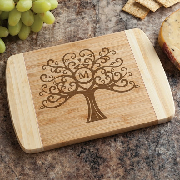 Family Tree Personalized Bamboo Cutting Board - Single Initial
