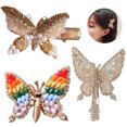 thumbnail image 3 of Duckbill Hair Clip Papillon: 3pcs Faux Perle Strass Cheveux Barrette Barrette Cheveux, 3 of 10