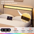 thumbnail image 4 of GUNAITO Queen Bed Frame with Headboard, Platform Bed with 2 Drawers, Velvet Upholstered Bed Frame with LED Lights & Charging station，Beige, 4 of 8