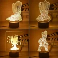 thumbnail image 5 of Figura de acción de los Vengadores de Marvel Groot, luz de noche de Anime, lámpara de mesa de Disney, modelo acrílico de Groot, regalo para niños, 5 of 5