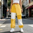 thumbnail image 4 of Lmnyox Women's Sweatpants Color Blocked High Waist Drawstring Trousers Comfy Outdoor Sports Pants with Pockets, 4 of 6