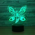 thumbnail image 1 of Optical Illusion 3D Butterfly Night Light Illusion Lamp 7 Colors Change LED Touch Switch USB Power Kids Toys Decor Decorations Table Lamp Children Christmas Valentines Birthday Gift, 1 of 5