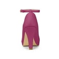 thumbnail image 3 of BLISSFUL STEP Valentine's Women' Shoes Round Toe Stiletto Heel Ankle Strap Pumps Hot Pink 6, 3 of 8