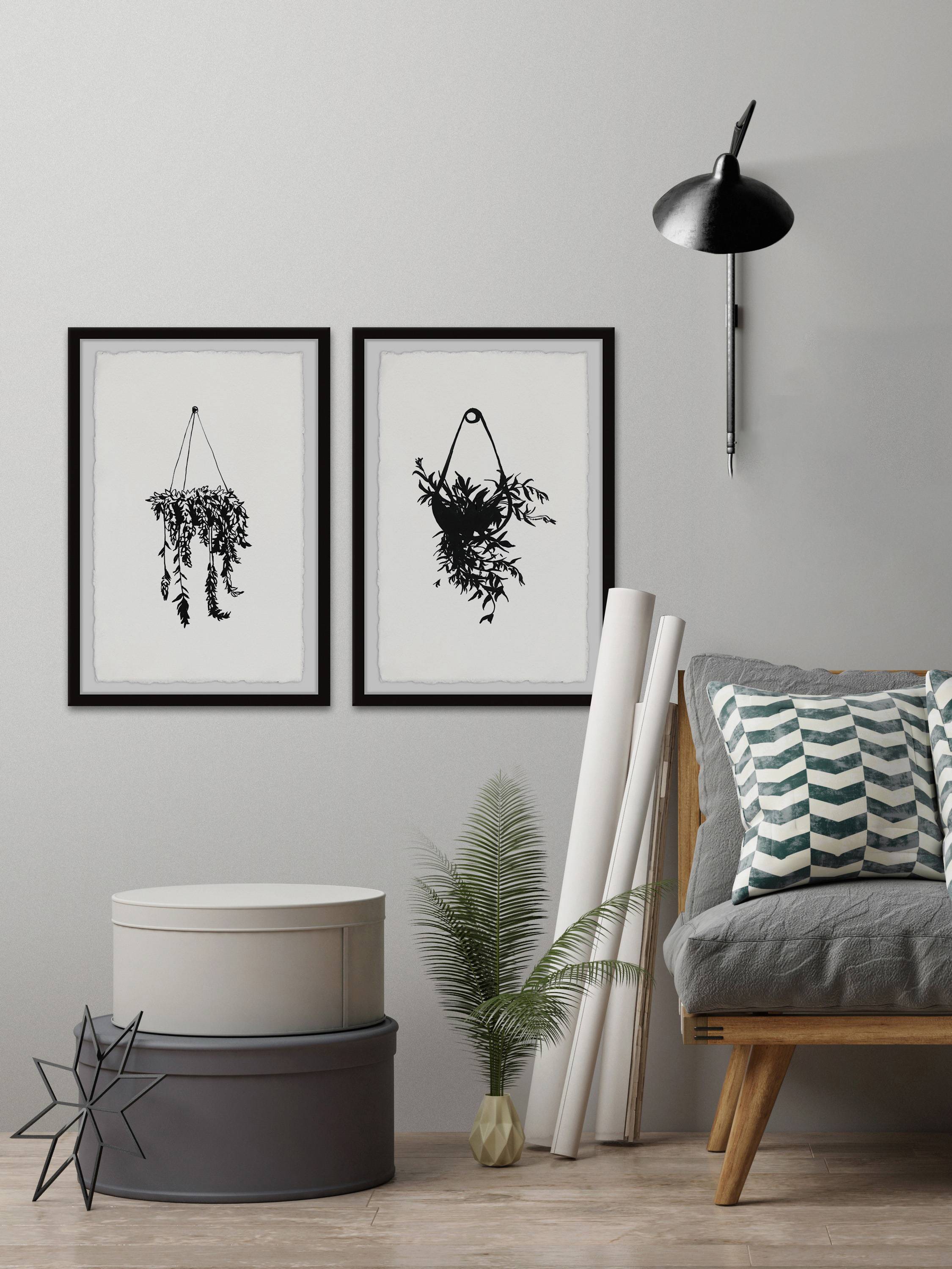 Marmont Hill Hanging Basket Plants Diptych
