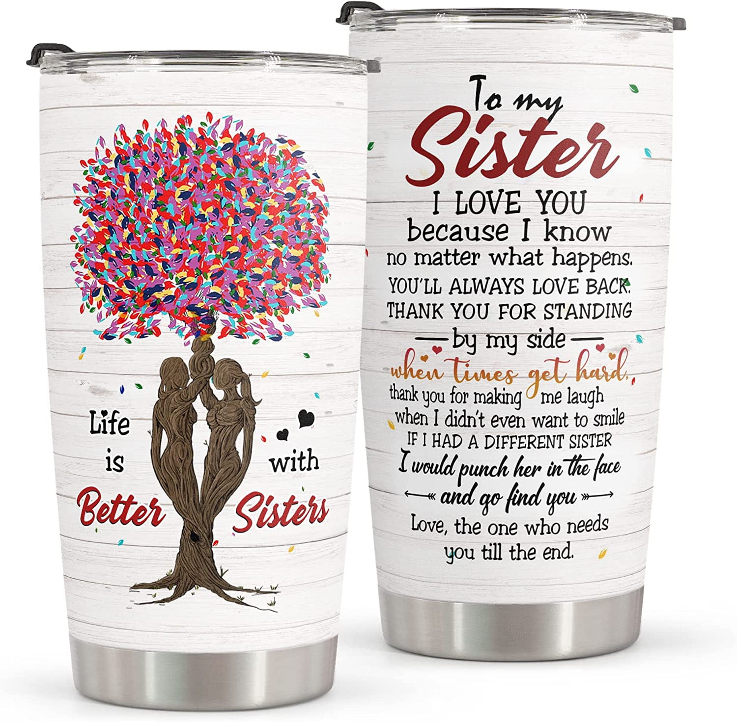 Sister Tumbler-Sisters Gift from Sister,Pink Cute Floral Tumbler with Lid  and Straw,Sister Birthday …See more Sister Tumbler-Sisters Gift from