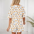 thumbnail image 3 of Hrsba Matching Set Women,Print Crew Neck Top with Elastic Waist Shorts No Drawstring No Pocket Summer Casual Set, 3 of 5