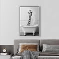 thumbnail image 2 of Wall26 Canvas Print Wall Art Funny Bathing Giraffe In Bathtub Landscape Animals Photography Realism Modern Framed Art Decora Multicolor Creative Artwork for Bathroom - 16"x24" White, 2 of 5