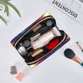 thumbnail image 6 of Saiise Geometry Dash Print Makeup Bag PU Leather Travel Makeup Bag Organizer Makeup Pouch, Portable Cosmetic Bags for Women,Cute Make Up Bag for Travel Size Toiletries Accessories Brushes, 6 of 7