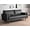 black, variant on Faux leather Mid Century Modern Couch with Bolster Pillows
