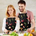 thumbnail image 3 of Colorful Mushroom Forest Black Pattern Apron-Garden Aprons for Women with Pockets-Cotton Linen Waterproof Kitchen Cooking Gardening Aprons Adjustable for Kitchen,Cooking,BBQ and Salon 33x27 Inch, 3 of 7
